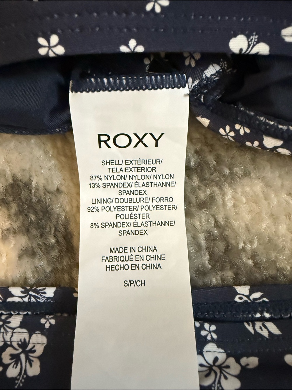 Roxy Navy and White Floral Bandeau Bikini Set - Picture 3 of 4